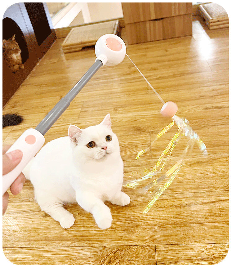 Geri Çekilebilir Esnek Kedi Değnek Oyuncağı