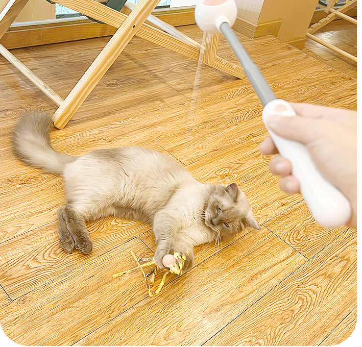 Geri Çekilebilir Esnek Kedi Değnek Oyuncağı