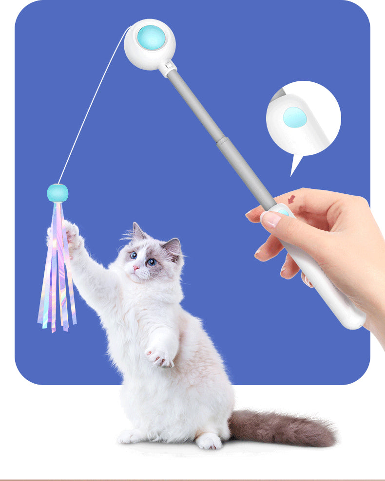 Geri Çekilebilir Esnek Kedi Değnek Oyuncağı