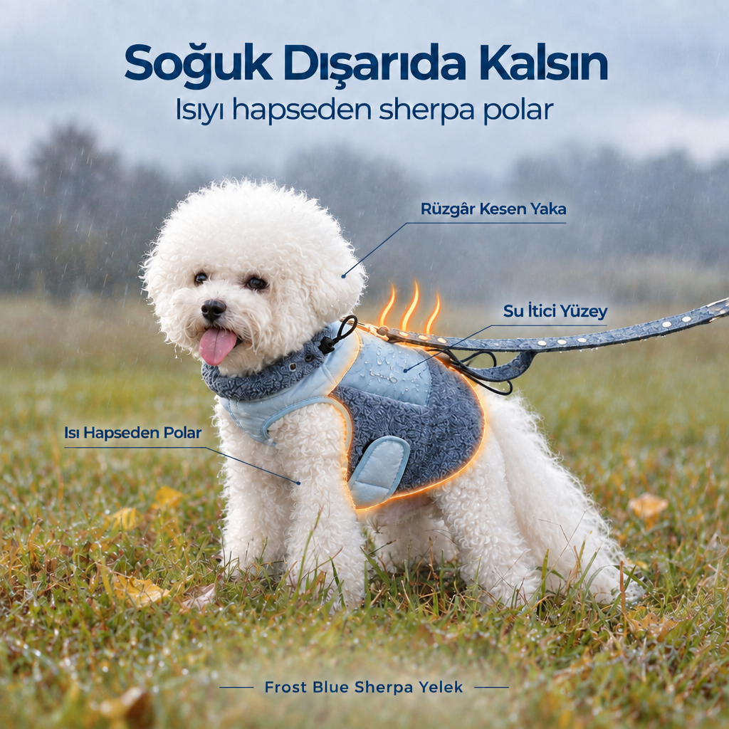 Frost Blue Sherpa Yelek